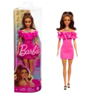 BARBIE Fashionistas lelle rozā volānu kleitā, HRH15