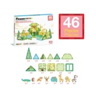 PICASSO TILES Magnētiskais konstruktors ar 8 dzīvniekiem Safari 46 gab., PTQ12