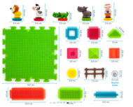 PICASSO TILES Magnētiskais konstruktors Hedgehog Safari 100 detaļas, PTB100-SAFARI