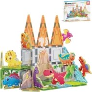 PICASSO TILES Magnētiskais konstruktors ar 8 dinozauriem figures 38 gab., PTQ13