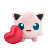 POKEMON plīša rotaļlieta Jigglypuff ar sirdi, 20 cm, PKW3665