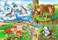 RAVENSBURGER PUZZLE puzle Dzīvnieki zooloģiskajā dārzā, 2x12 gab., 07602 4