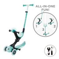 GLOBBER skrejritenis Go Up Deluxe Flash Lights, piparmētru krāsa, 748-706