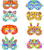 DJECO mozaīku masku dekorēšanas komplekts Jungle Animals, DJ07900