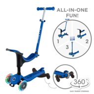 GLOBBER skrejritenis Go Up Sporty Lights 360°, tumši zils, 456-600 S