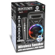 BONTEMPI bezvadu skaļrunis ar mikrofonu un RGB gaismām, 49 1000