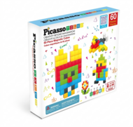 PICASSO TILES Magnētiskais konstruktors magnētiskie kubi 60 detaļas, PMC60