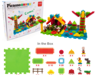 PICASSO TILES Magnētiskais konstruktors Hedgehog Safari 100 detaļas, PTB100-SAFARI