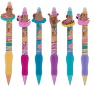 COLORINO dzēšama lodīšu pildspalva ar gumijas rokturi Capybara, asort., 01737PTR