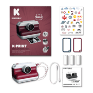 KIDYWOLF momentkamera ar termodruku, sarkana, K-PRINT-RD