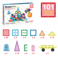 PICASSO TILES Magnētiskais konstruktors 101 detaļa, PC101