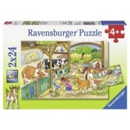 RAVENSBURGER PUZZLE puzle Diena fermā, 2x24 gab., 09195 9