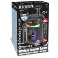 BONTEMPI bezvadu skaļrunis ar 2 mikrofoniem un RGB gaismām, 49 1070