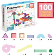 PICASSO TILES Magnētiskais konstruktors Marble Run 100 gab., PTG100