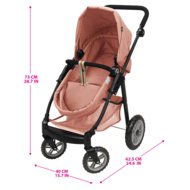 509 Crew 2in1 leļļu rati, rozā, T738004