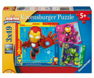 RAVENSBURGER bērnu puzle Iron Man & Friends, 3x49 gab., 12004192