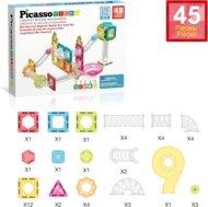 PICASSO TILES Magnētiskais konstruktors Marble Run 45 gab., PTMG45