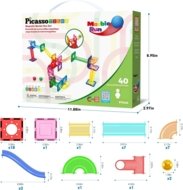PICASSO TILES Magnētiskais konstruktors Marble Run 40 gab., PTG40