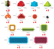 PICASSO TILES Magnētiskais konstruktors Hedgehog bloki 41 detaļa, PTB41