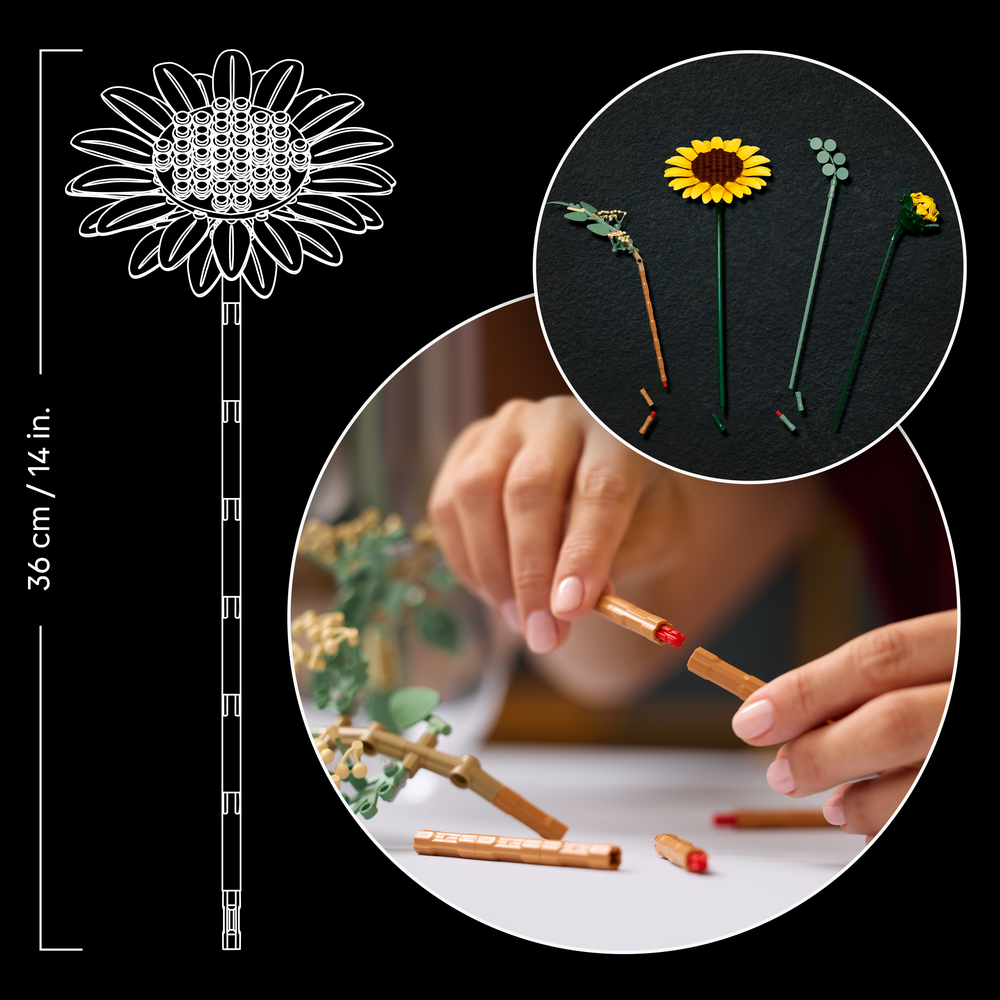 11502 LEGO® Botanicals Saulespuķu pušķis | Kolekcionējami LEGO un ...