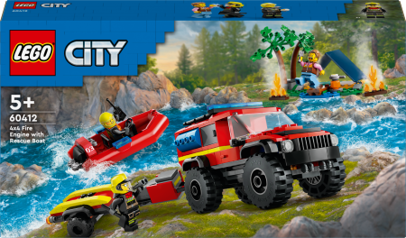 60412 LEGO® City 4x4 Ugunsdzēsēju Auto Ar Glābšanas Laivu 