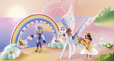 PLAYMOBIL PRINCESS MAGIC Pegasus with Rainbow in the Clouds, 71361 