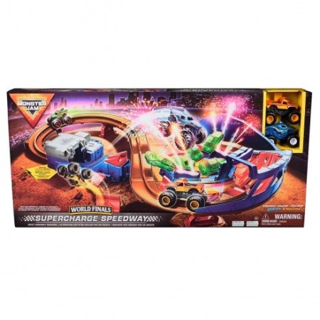 MONSTER JAM palaišanas trase ar 2 transportlīdzekļiem Supercharge Speedway, 6071089 