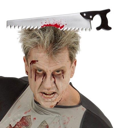 WIDMANN helovīna aksesuārs - zāģis "Bloody Saw in The Head", 09652 