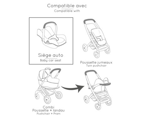 SMOBY leļļu krēsliņš 3in1, rozā, 7600240242 