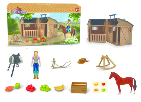 COLLECTA jātnieka komplekts ar zirgu un staļļu, 84246 