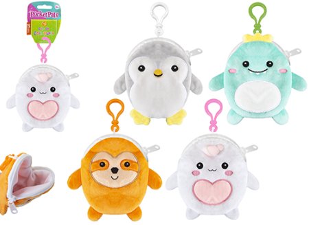 CUTE CHIBI plīša monētu maks, dažādi, 12cm., 456137 456137