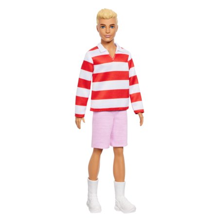BARBIE Ken modes lelle ar svītrainu krekliņu, HYV01 