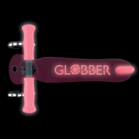 GLOBBER skrejritenis Primo Plus Glow Lights, koraļļu rozā, 443-110 