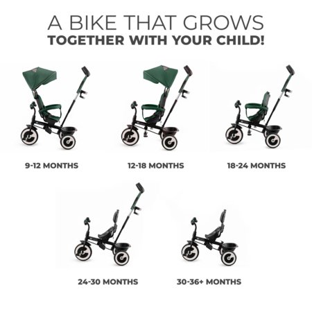 KINDERCRAFT trīsritenis ASTON 2 Plus, zaļš, KRASTO02GREPL00 