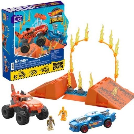 MEGA CONSTRUX HOT WHEELS Monster Truck Smash & Crash Tiger Shark konstruktors, HKF88 HKF88