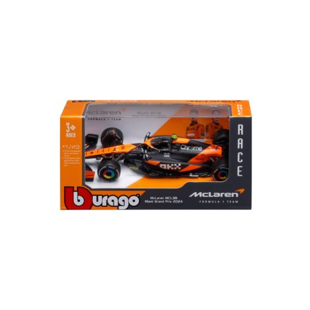 BBURAGO 1:43 sacīkšu automodelis McLaren F1 Team MCL38, sortiments, 18-38214 