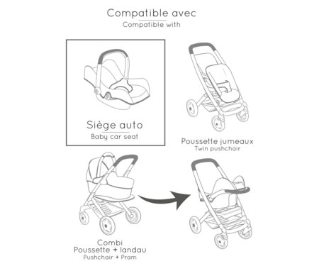 SMOBY leļļu autokrēsliņš, rozā, 7600240241 