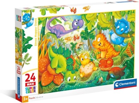 CLEMENTONI puzle Maxi Noli Dinos Happy Oasis, 24 gab., 28524 