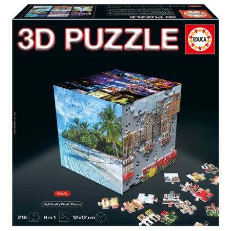 EDUCA 3D puzle Cube Ceļojumi, 216 gab., 20124 