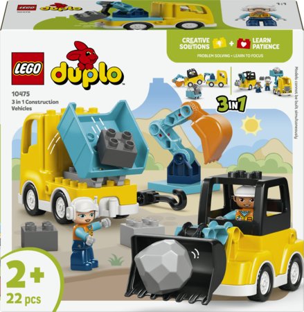 10475 LEGO® DUPLO® Town “Trīs vienā” Celtnieku transportlīdzekļi 