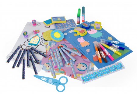 PEPPA PIG radošais komplekts ar zīmēšanas piederumiem Activities House, 75 gb., CPEP002 CPEP002
