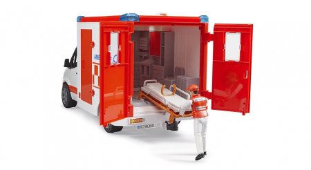 BRUDER MB Ātrās palīdzības mašīna Sprinter ar šoferi, 02676 02676