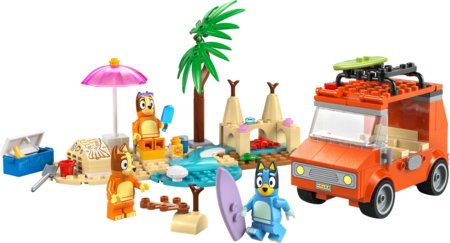 11202 LEGO® 4+ Berry Bluey pludmalē un ģimenes ceļojums ar auto 