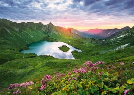 RAVENSBURGER PUZZLE puzle Kalnu ezers, 1000 gab., 12001768 4 