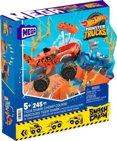 MEGA CONSTRUX HOT WHEELS Monster Truck Smash & Crash Tiger Shark konstruktors, HKF88 HKF88