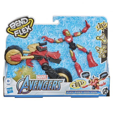 AVENGERS figūra ar motociklu Bend and Flex, F02445L0 F02445L0