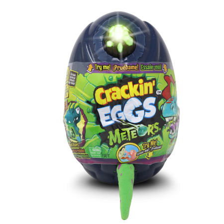 CRACKIN EGGS plīša dinozaurs Meteorz Dino, su šviesomis ir garsais, sortiments, SK009A1 