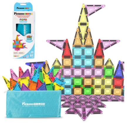 PICASSO TILES Magnētiskais konstruktors ar penāli 65 detaļas, PN03 