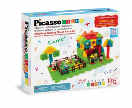 PICASSO TILES Magnētiskais konstruktors Hedgehog Farm 100 detaļas, PTB100-Farm 