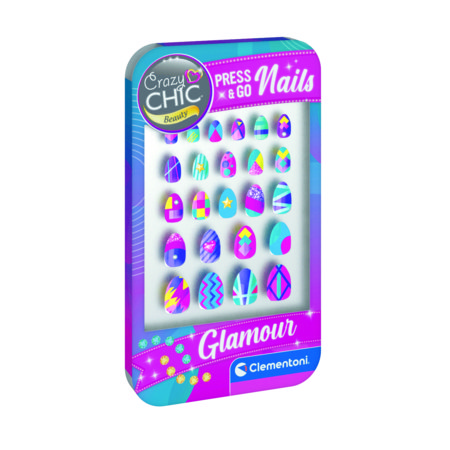 CLEMENTONI CRAZY CHIC mākslīgie nagi Press&Go, 18896 